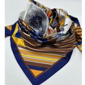 War Horse Wild Rag Scarf Blue Gold Western Southwestern